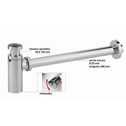 Siphon design Cylindrix réglable pour lavabo Cylindrix Siphon design Cylindrix réglable pour lavabo Cylindrix