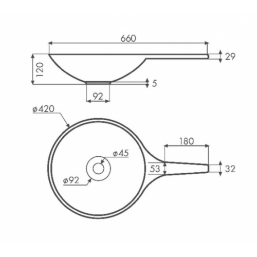 Vasque à poser SAJA avec porte serviette Vasque SAJA Schéma Vasque à poser SAJA avec porte serviette Vasque SAJA Schéma