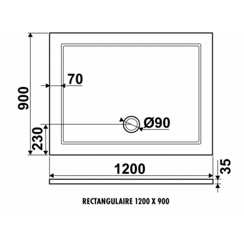 Receveur de douche Zamori 120x90cm Z1176 Schéma Receveur de douche Zamori 120x90cm Z1176 Schéma