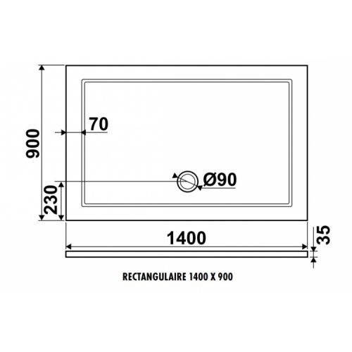Receveur de douche Zamori 140x90cm Z1178 Schéma Receveur de douche Zamori 140x90cm Z1178 Schéma