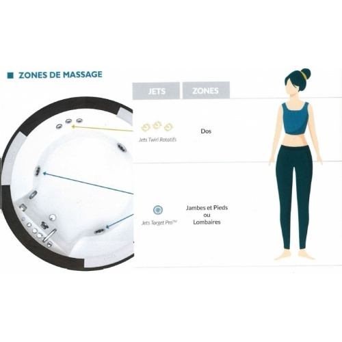 Baignoire balnéo NOVA WOOD Ø 180cm Wengé à encastrer avec Aquasystem JACUZZI NOVA Baignoire balnéo NOVA WOOD Ø 180cm Wengé à encastrer avec Aquasystem JACUZZI NOVA