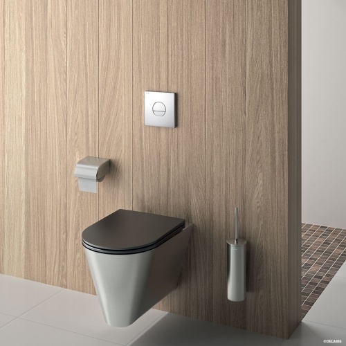 Abattant WC Preto universel charniere en inox, couleur: noir/blanc,  Duroplast - Banyo