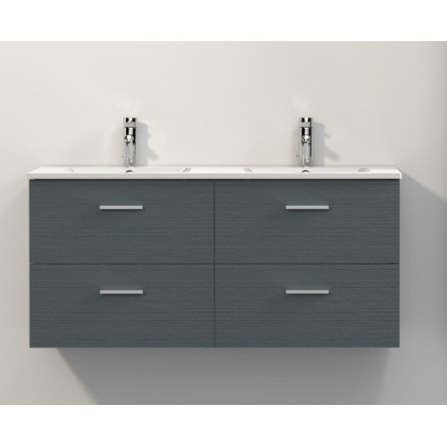 Meuble double vasque RIO 120 cm Gris structuré - En Kit RIO 120 Gris