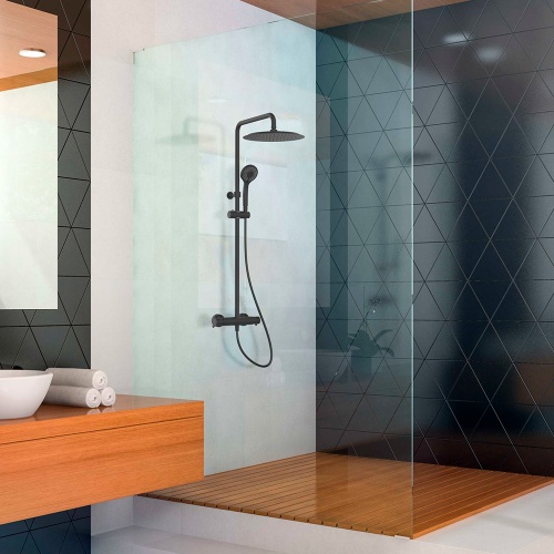 Colonne de douche BLAUTHERM Noir Mat - 944801RP300NM* Mise en ambiance