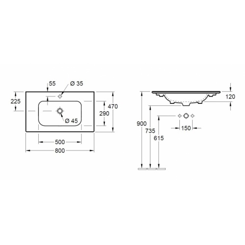 Meuble LE FRENCH Blanc/Chêne Clair avec Miroir antibuée - 80cm 4A138001 Schéma Meuble LE FRENCH Blanc/Chêne Clair avec Miroir antibuée - 80cm 4A138001 Schéma