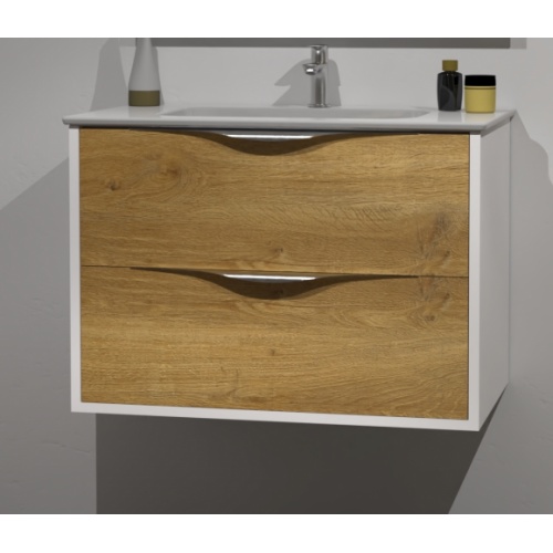 Meuble LE FRENCH Blanc/Chêne Clair avec Miroir antibuée - 80cm Meuble 80-blanc-chene Meuble LE FRENCH Blanc/Chêne Clair avec Miroir antibuée - 80cm Meuble 80-blanc-chene