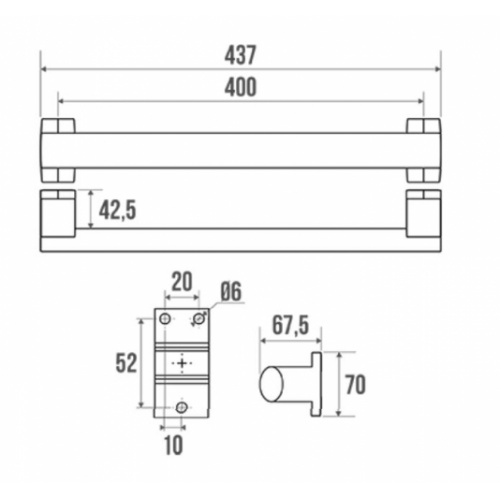 Barre d'appui droite adaptée PMR et Séniors ARSIS Fantasy 400 mm - Anthracite/Bois 04944 Schéma Barre d'appui droite adaptée PMR et Séniors ARSIS Fantasy 400 mm - Anthracite/Bois 04944 Schéma