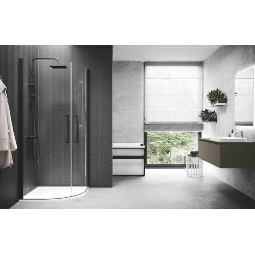 Paroi de douche 1/4 de rond YOUNG R2 LUX - Transparent - Noir - 80x80 cm YOUNG R2 LUX Paroi de douche 1/4 de rond YOUNG R2 LUX - Transparent - Noir - 80x80 cm YOUNG R2 LUX