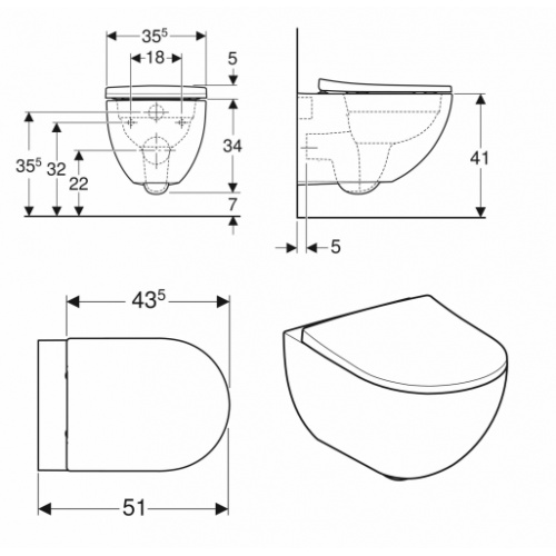 Cuvette suspendue Rimfree ACANTO ACANTO Schéma Cuvette suspendue Rimfree ACANTO ACANTO Schéma