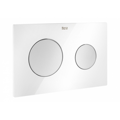 Plaque de commande PL10 DUAL - Blanc & Chromé Mat