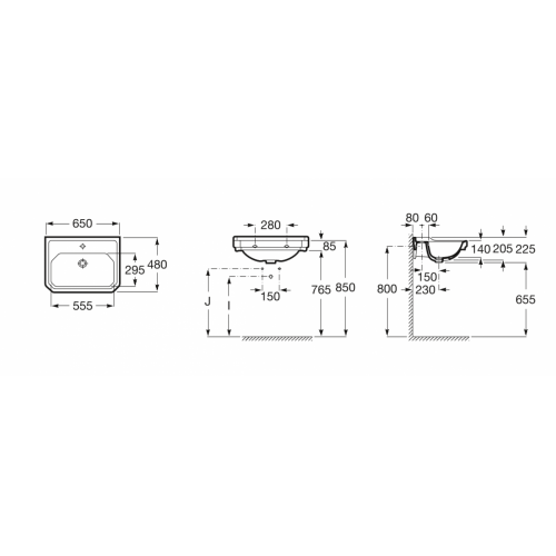 Vasque de lavabo rétro CARMEN 65cm Blanc brillant - 1 trou 3270A1xx0_ 1 trou Vasque de lavabo rétro CARMEN 65cm Blanc brillant - 1 trou 3270A1xx0_ 1 trou