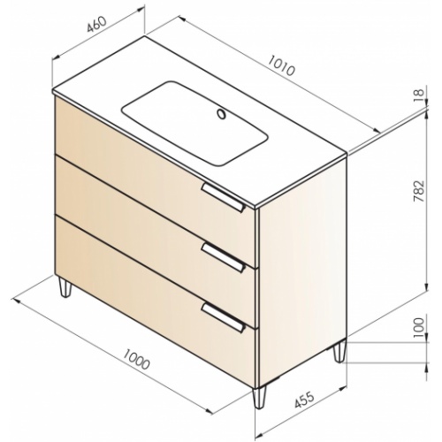 Meuble vasque INFINI 3T 100cm Pitaya INFINI 100 3T Meuble vasque INFINI 3T 100cm Pitaya INFINI 100 3T