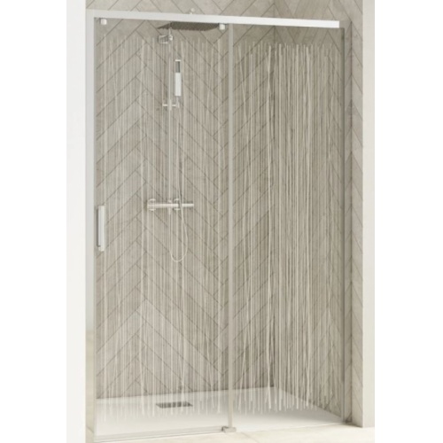 Paroi 2 portes pivotantes SMART DESIGN Chromé - Verre sérigraphié - 90cm Sérigraphie Smart Design