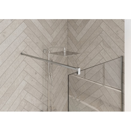 Paroi Smart Design Porte centrale sans seuil - Chromé - 110cm Zoom barre droite Paroi Smart Design Porte centrale sans seuil - Chromé - 110cm Zoom barre droite