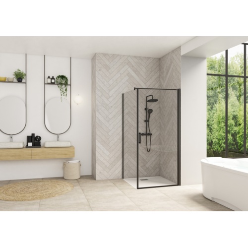 Paroi retour latérale fixe SMART DESIGN F - Noir - Transparent - 85cm Smart_Design_ss_P+F_NTN Paroi retour latérale fixe SMART DESIGN F - Noir - Transparent - 85cm Smart_Design_ss_P+F_NTN