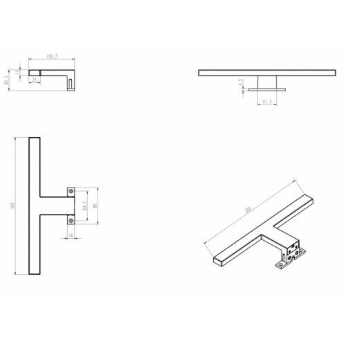 Applique barrette LED CELIA 2.0 Noir Schéma technique CELIA2 0 Applique barrette LED CELIA 2.0 Noir Schéma technique CELIA2 0
