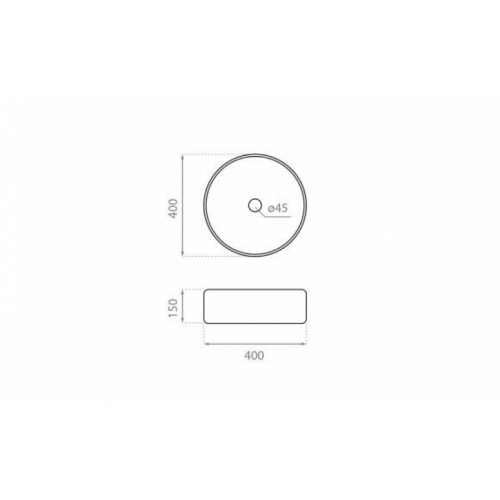 Vasque à poser circulaire DINAN 40 Noire brillant 4117 Shéma Vasque à poser circulaire DINAN 40 Noire brillant 4117 Shéma