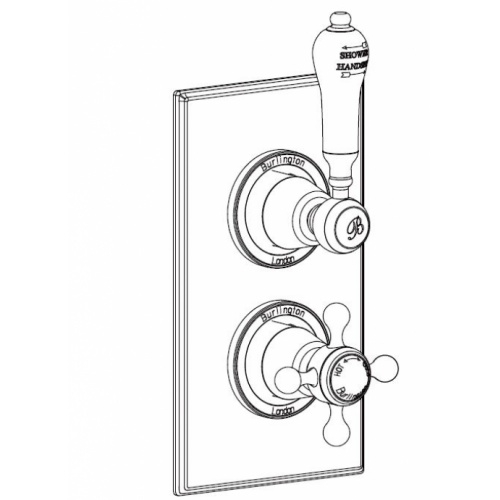 Colonne de douche encastrée TRENT rétro - Noir TF2S Manette Colonne de douche encastrée TRENT rétro - Noir TF2S Manette