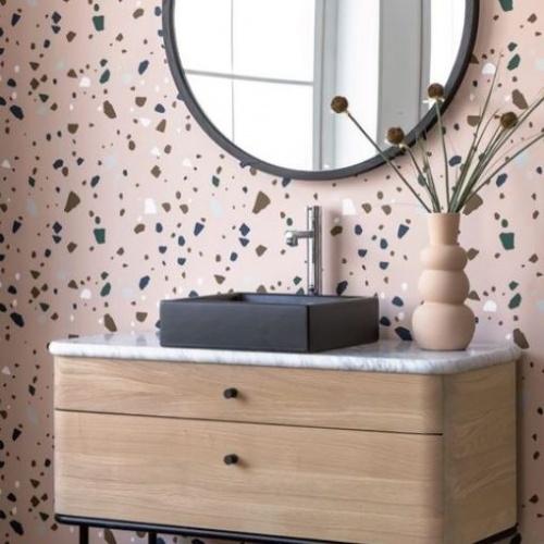 Meuble simple vasque CURVE en Chêne Huilé Naturel - 80cm Curve Pierre Blc Meuble simple vasque CURVE en Chêne Huilé Naturel - 80cm Curve Pierre Blc