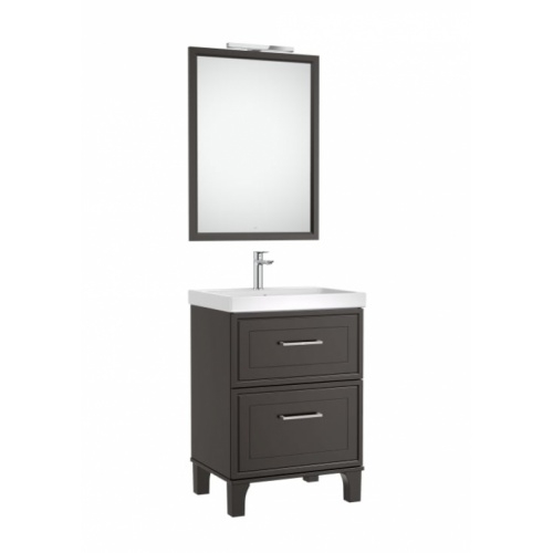 Meuble de salle de bain ROMEA Gris Mat Foncé avec Miroir - 60 cm A851587415 Meuble de salle de bain ROMEA Gris Mat Foncé avec Miroir - 60 cm A851587415