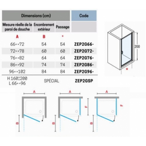 Porte pivotante ZEPHYROS 2.0 G Sérigraphie Stripes - 100 cm ZEPHYROS G Schéma Porte pivotante ZEPHYROS 2.0 G Sérigraphie Stripes - 100 cm ZEPHYROS G Schéma