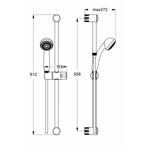 Ensemble de douche AQUA Chromé D6040AA (2)