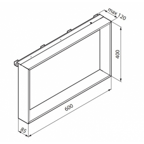 Étagère et crochet FRAME pour paroi de douche - Silver R90AKFPO4070 Schéma en L60 Étagère et crochet FRAME pour paroi de douche - Silver R90AKFPO4070 Schéma en L60