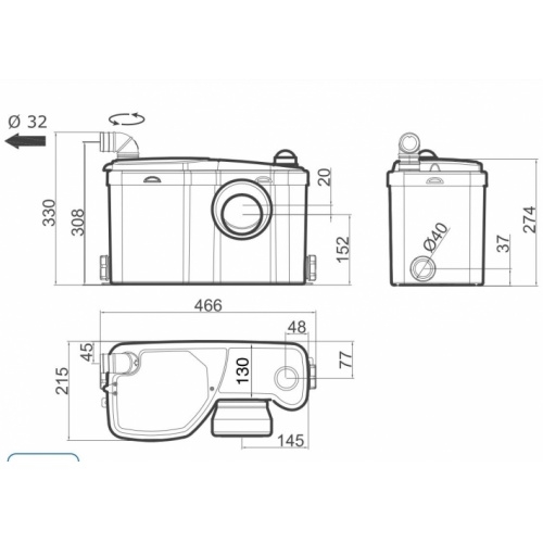 Broyeur 3 entrées W12Pro Watermatic W12Pro Schéma Broyeur 3 entrées W12Pro Watermatic W12Pro Schéma