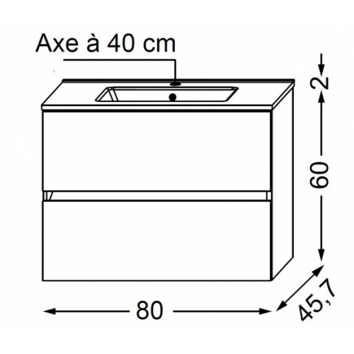 Meuble simple vasque NOLITA Béton 80 cm - Sans miroir** Nolita 80 Meuble simple vasque NOLITA Béton 80 cm - Sans miroir** Nolita 80