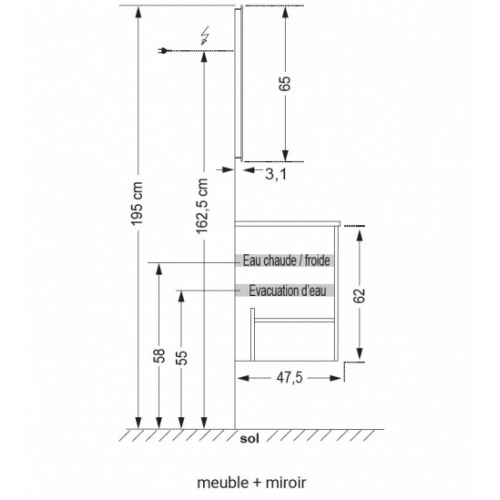Meuble simple vasque NOLITA Béton 80 cm - Sans miroir** SANICA Notice Montage Meuble simple vasque NOLITA Béton 80 cm - Sans miroir** SANICA Notice Montage
