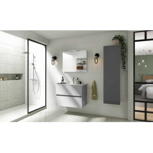 Meuble simple vasque NOLITA Béton 80 cm - Sans miroir** NOLITA Béton 80cm Meuble simple vasque NOLITA Béton 80 cm - Sans miroir** NOLITA Béton 80cm