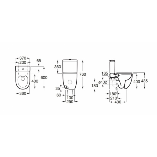 Pack WC MERIDIAN Compact Rimless - Sortie duale Pack MERIDIAN Rimless Schéma Pack WC MERIDIAN Compact Rimless - Sortie duale Pack MERIDIAN Rimless Schéma