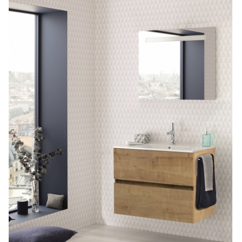 Meuble simple vasque NOLITA Chêne Arlington 60 cm - Sans miroir