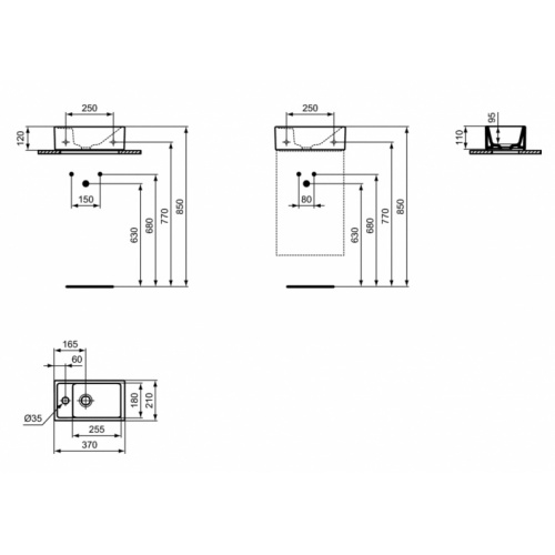 Lave-mains I LIFE S Blanc brillant - Version gauche E2113V3 (1) Gauche Lave-mains I LIFE S Blanc brillant - Version gauche E2113V3 (1) Gauche