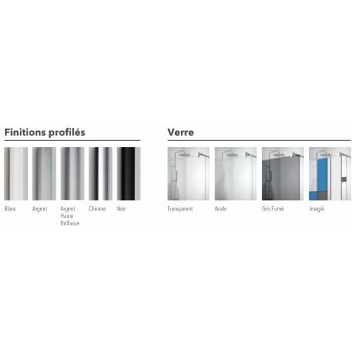 Porte battante ARCOIRIS PLUS AC-210 - Verre bleu - Chromé - 50cm - Droite ARCOIRIS finition Porte battante ARCOIRIS PLUS AC-210 - Verre bleu - Chromé - 50cm - Droite ARCOIRIS finition