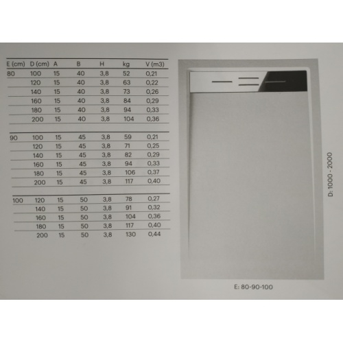 Receveur de douche CANTO Graphite - 100x120 cm - Grille Inox CANTO TAille Receveur de douche CANTO Graphite - 100x120 cm - Grille Inox CANTO TAille
