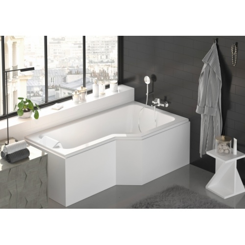 Baignoire asymétrique ARCADA 170x90cm - Droite - avec Tablier Blanc