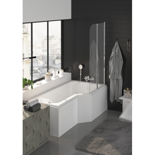 Baignoire asymétrique ARCADA 170x90cm - Droite - Tablier + Pare-bain Baignoire asymétrique ARCADA 170x90cm - Droite - Tablier + Pare-bain