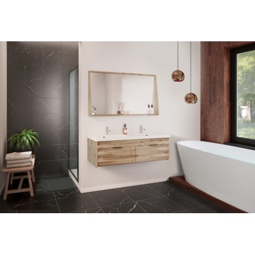 Meuble double-vasque GLASGOW en acacia massif 120 cm Meuble double-vasque GLASGOW en acacia massif 120 cm