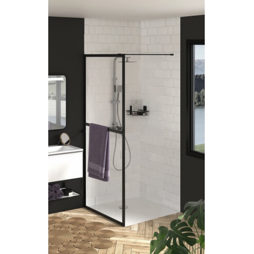 Paroi de douche MILTON style industriel - 80cm