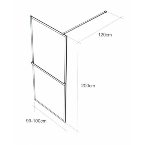 Paroi de douche MILTON style industriel - 80cm Milton Schéma Paroi de douche MILTON style industriel - 80cm Milton Schéma