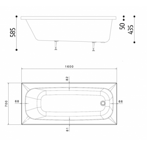 Pack complet baignoire POP 160x70 avec robinetterie et Vidage Pop_160x70_dessign techique Pack complet baignoire POP 160x70 avec robinetterie et Vidage Pop_160x70_dessign techique