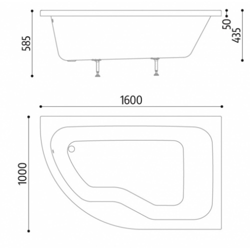 Pack Baignoire POP asymétrique 160x100 angle à droite avec tablier Pop_160x100_Droite Pack Baignoire POP asymétrique 160x100 angle à droite avec tablier Pop_160x100_Droite
