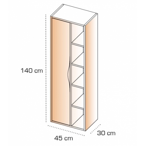 Colonne suspendue LE FRENCH Noir/Chêne Clair Le French schéma côté Colonne suspendue LE FRENCH Noir/Chêne Clair Le French schéma côté