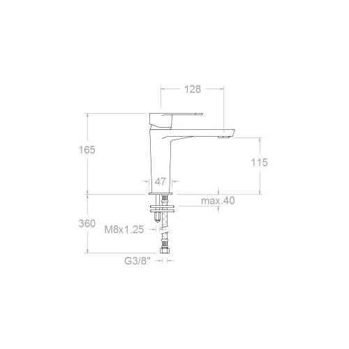 Mitigeur de lavabo mi-haut ALEXIA Noir Mat - 3604NM* 36A300617 Schéma Mitigeur de lavabo mi-haut ALEXIA Noir Mat - 3604NM* 36A300617 Schéma