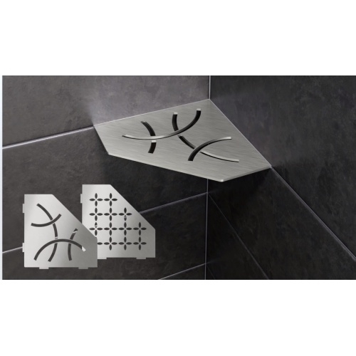 Tablette d'angle SHELF-E-S2 Curve Acier brossé SE-S2-D6-EB (4) Tablette d'angle SHELF-E-S2 Curve Acier brossé SE-S2-D6-EB (4)