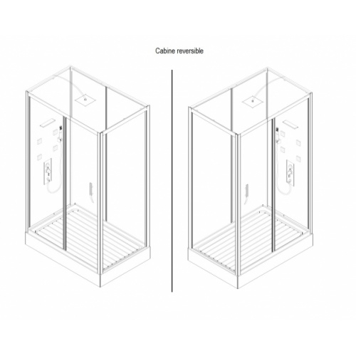 Cabine rectangulaire STREET XXL 2.0 85x140 cm Reversible Cabine rectangulaire STREET XXL 2.0 85x140 cm Reversible