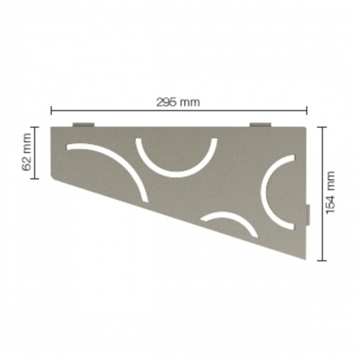 Tablette d'angle murale SHELF-S3 CURVE Acier inox brossé SE S3 D6 Schéma Tablette d'angle murale SHELF-S3 CURVE Acier inox brossé SE S3 D6 Schéma