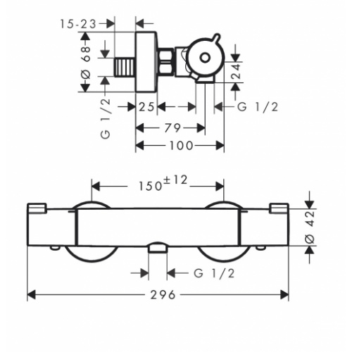 Mitigeur Douche Thermostatique ECOSTAT 1001 CL - 13211000* 13211000 Schéma Mitigeur Douche Thermostatique ECOSTAT 1001 CL - 13211000* 13211000 Schéma