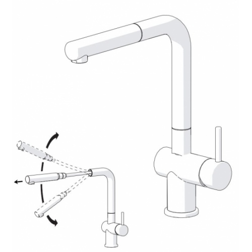 Mitigeur de cuisine avec douchette LIVE Chromé LV00117CR Douchette Mitigeur de cuisine avec douchette LIVE Chromé LV00117CR Douchette